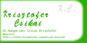 krisztofer csikai business card